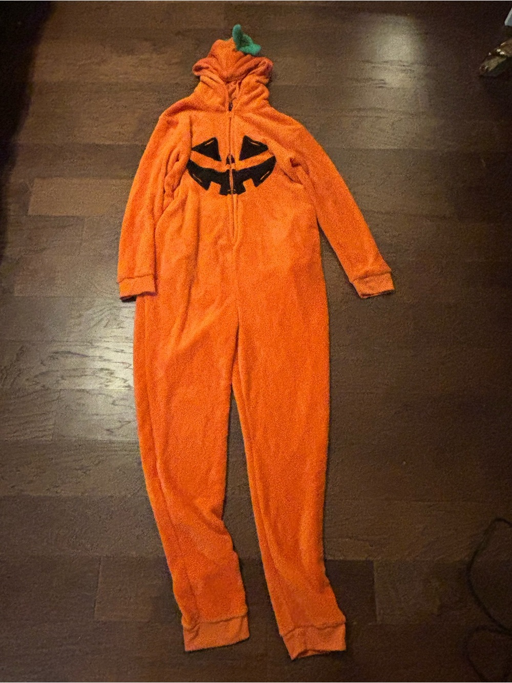 Orange Pumpkin Fleece Onesie Hoodie - Pumpkin Design